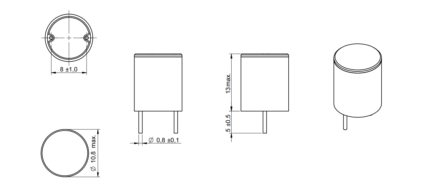 Shielded THT Power Inductor for DC/DC Converters