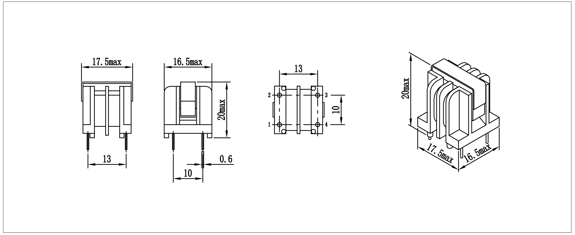 Ferrite Core Common Mode Choke for AC/DC Converters