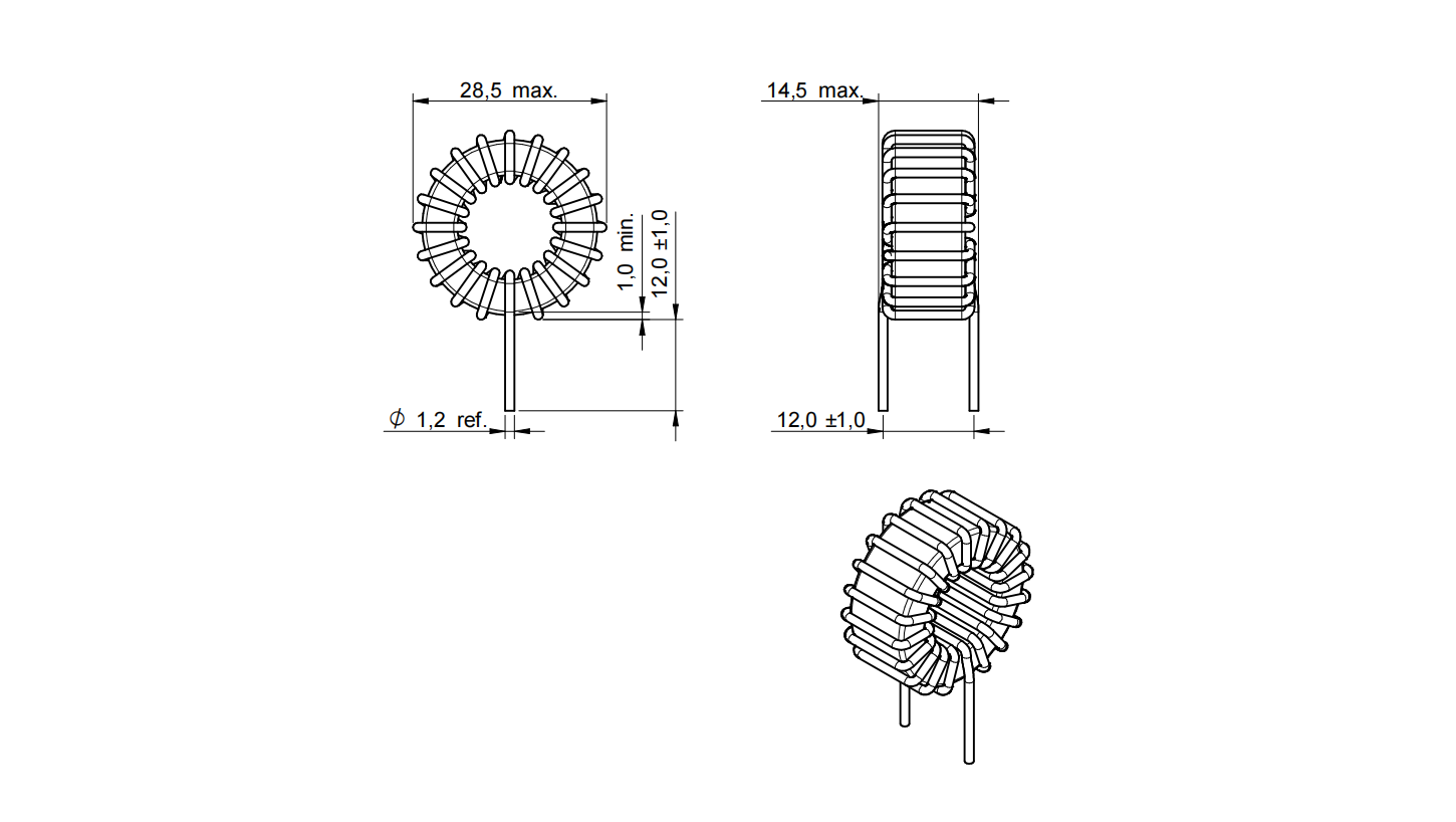 Leaded Toroidal Storage Choke
