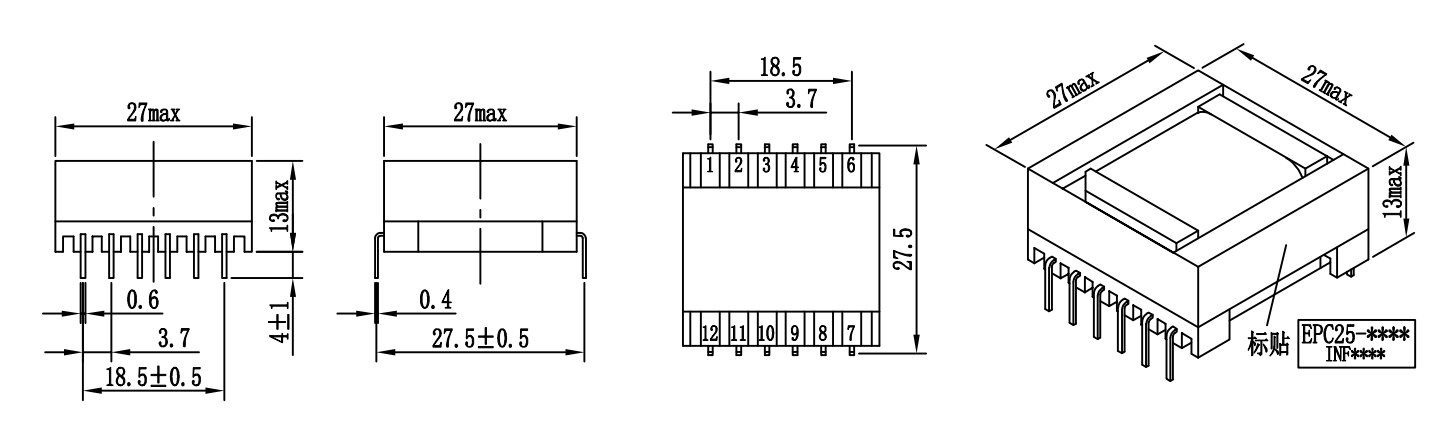 EPC25 High Frequency DC Transformer