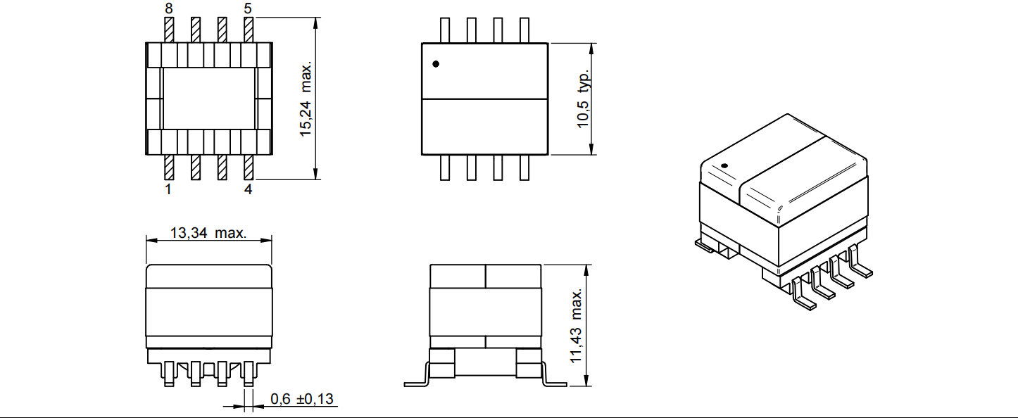 EP10 PoE Power over Ethernet Transformer EP10 PoE Power over Ethernet Transformer