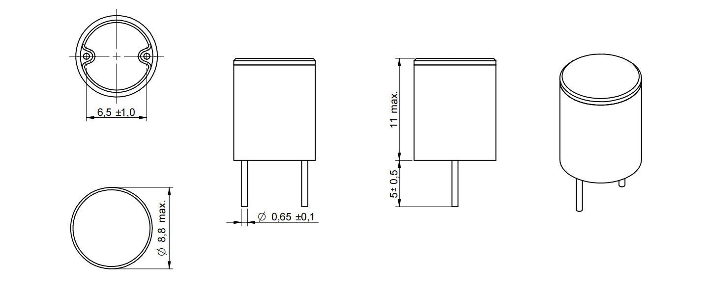 Vertical THT Power Inductor for Power Supply Filtering